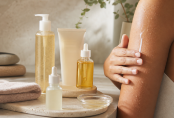 Rutina de skinification con sérums y productos de cuidado corporal